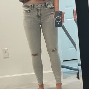 Gray Skinny Ripped Jeans Zara US 4
